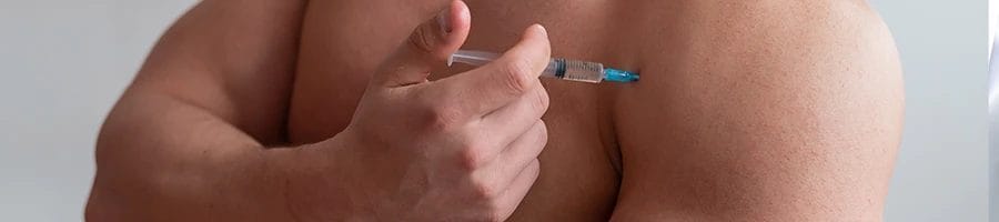Injecting a syringe inside the muscles