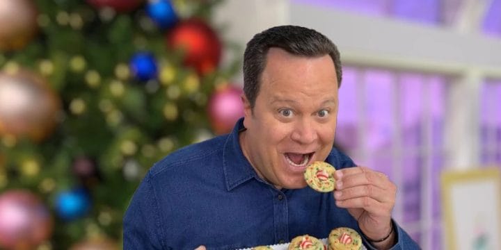 David Venable eating cookies during christmas
