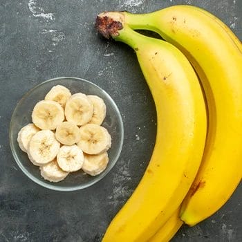 Banana slices inside a bowl