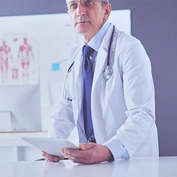 Talking and checking up to a doctor
