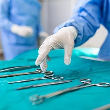 Surgical equipment on table