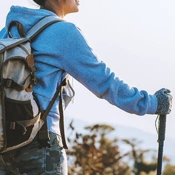 Claudia Suleweski hiking outside