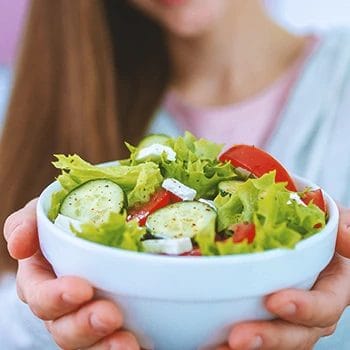 Close up shot of a low carb meal on a bowl