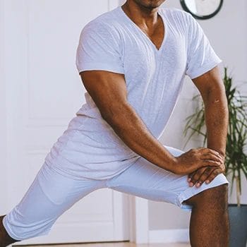 Close up shot of a person following Kevin Belton's workout routine