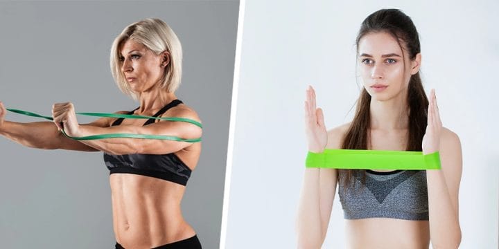 Performing workout routine using resistance band