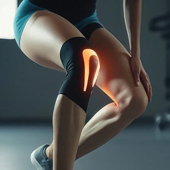 A woman having a knee injury