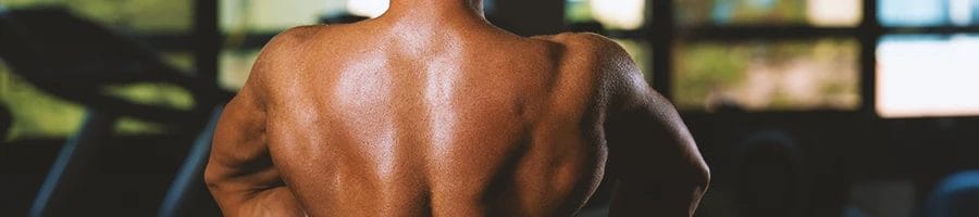 A person showing his back