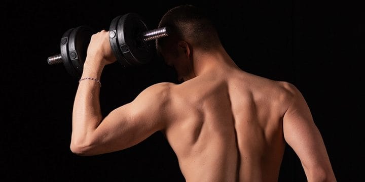 Lifting dumbbell for Tricep Exercises