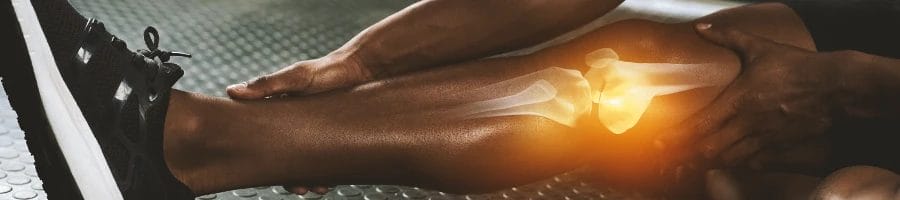 A close up shot of knee pain x-ray