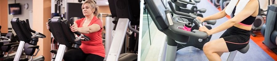 Using bike inside gym