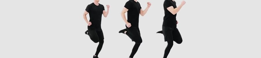 Performing Butt Kicks in motion