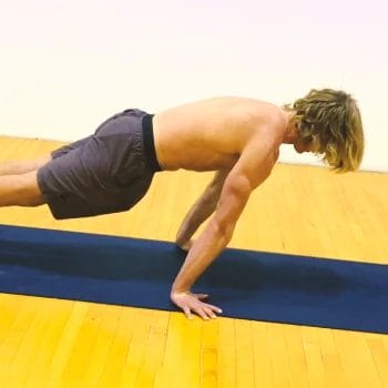 A person doing Pseudo Planche pushups