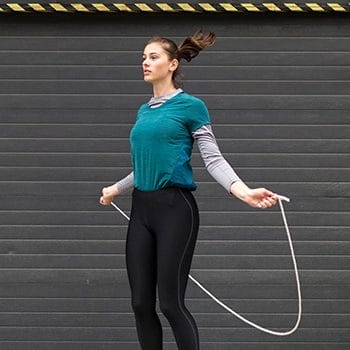 Woman using jump ropes