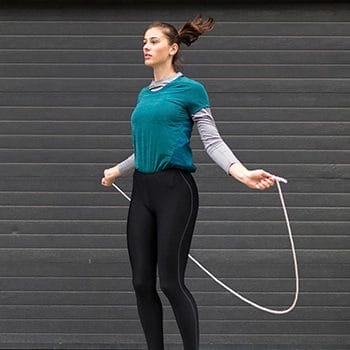 Woman using jump rope