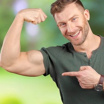 Showing one arm muscle