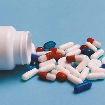 Close up shot of supplement pills