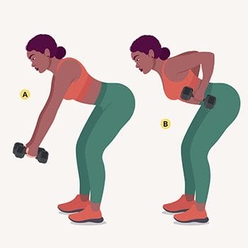 Dumbbell bent over rows illustration