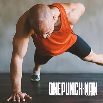 A person doing the saitama one punch man workout