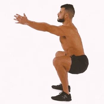 A person doing an isometric squat