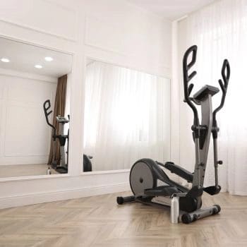 Mirror on the wall in a home gym