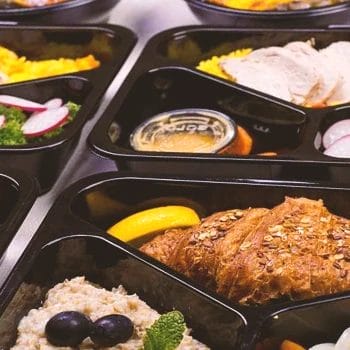 A close up image of a meal for a strongman