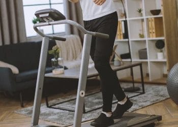 A person working out at home