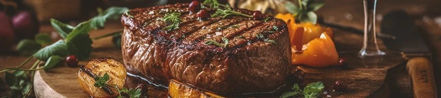 Close up shot of cooked steak