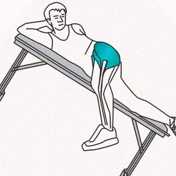 A graphic of a person doing a Lying Leg Hanging Stretch